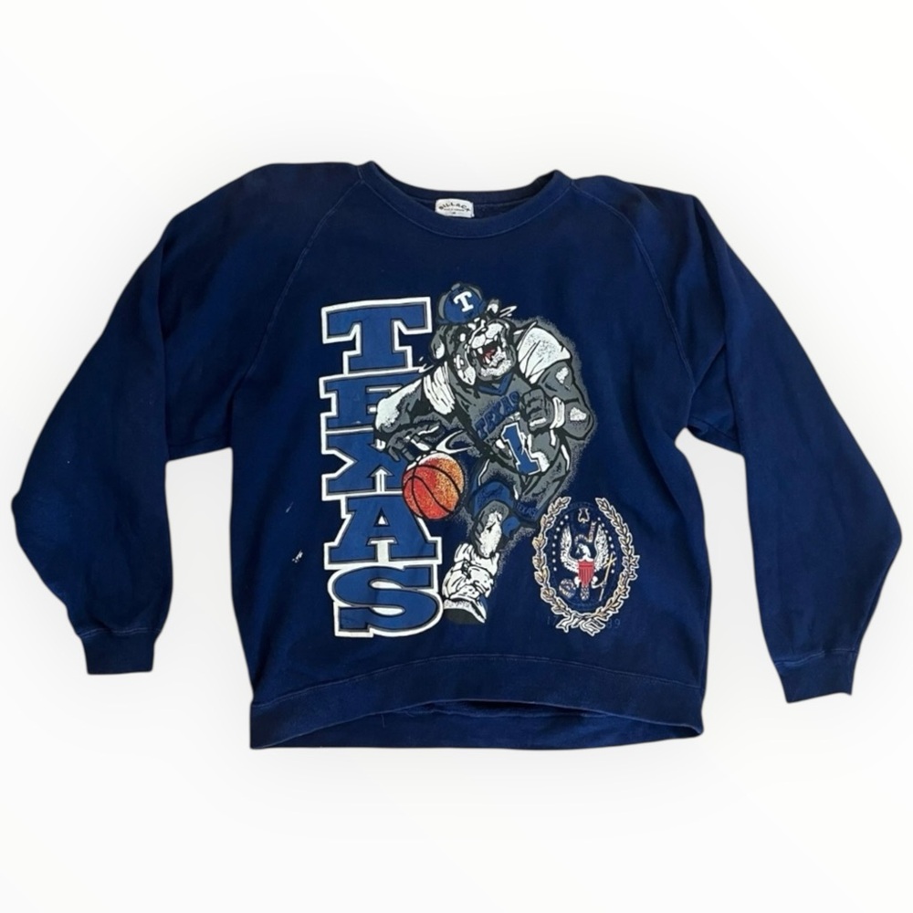 Vintage Billack Texas College Basketball Sweatshirt Bulldogs Men’s Size Medium